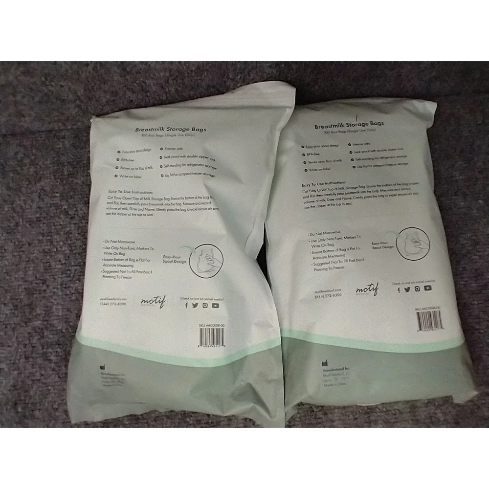 Motif‎ Medical Breastmilk Storage Bags 8oz Leak Proof BPA Free 200 Count Total
